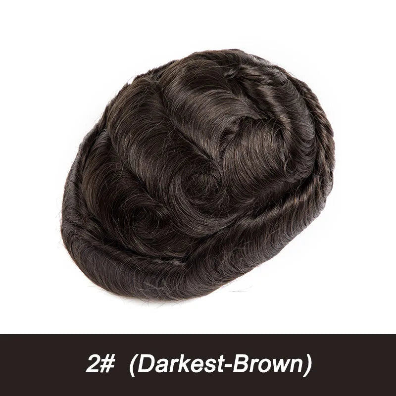 Swiss Lace Toupee Ultra-thin Lace Ultra Delicate Male Hair Prosthesis Breathable 100% Natural Human Hair System Unit Mens Wig