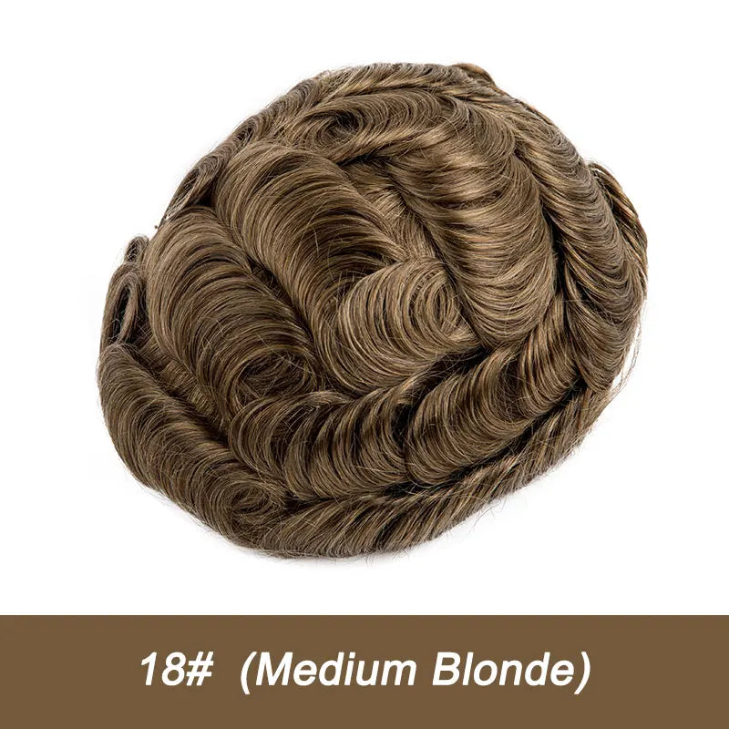 Swiss Lace Toupee Ultra-thin Lace Ultra Delicate Male Hair Prosthesis Breathable 100% Natural Human Hair System Unit Mens Wig