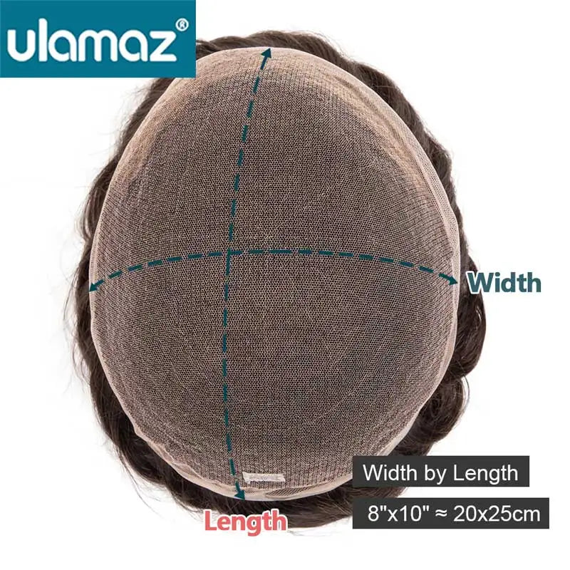 Bleach Knots Lace Front Male Hair Prosthesis Man Wig Human Hair French Lace Toupee Wigs For Men Full Lace Hair System Men's Wig