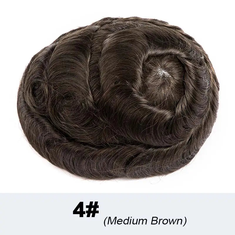 Male Hair Prosthesis Lace & Skin Toupee Men Wig Diamond Lace Hairpiece Natural Wig For Men Invisiable Knots Man Wig Human Hair