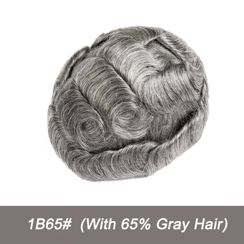 Swiss Lace Toupee Ultra-thin Lace Ultra Delicate Male Hair Prosthesis Breathable 100% Natural Human Hair System Unit Mens Wig