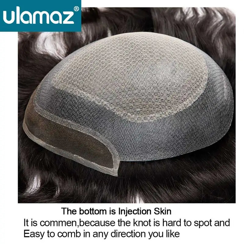 Male Hair Prosthesis Lace & Skin Toupee Men Wig Diamond Lace Hairpiece Natural Wig For Men Invisiable Knots Man Wig Human Hair