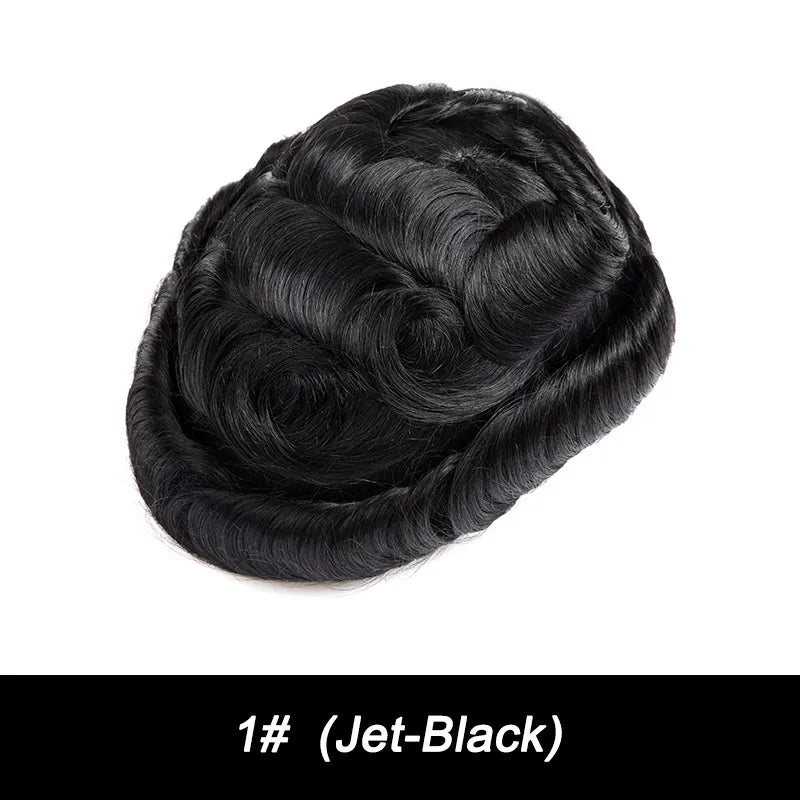 Swiss Lace Toupee Ultra-thin Lace Ultra Delicate Male Hair Prosthesis Breathable 100% Natural Human Hair System Unit Mens Wig