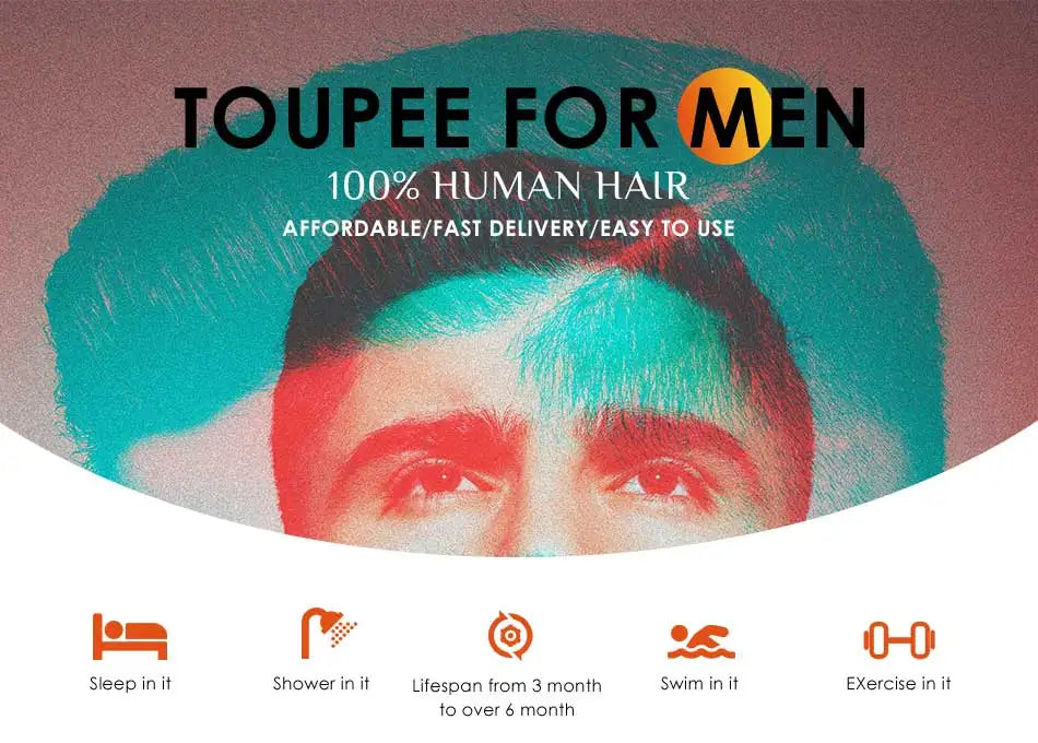 "Vollständiges Schweizer Spitzen-Haartoupet für Männer – Männliche Perücke mit unsichtbarem, gebleichtem Haaransatz, weichem Kapillarsystem, Haarersatzsystem für Männer"
