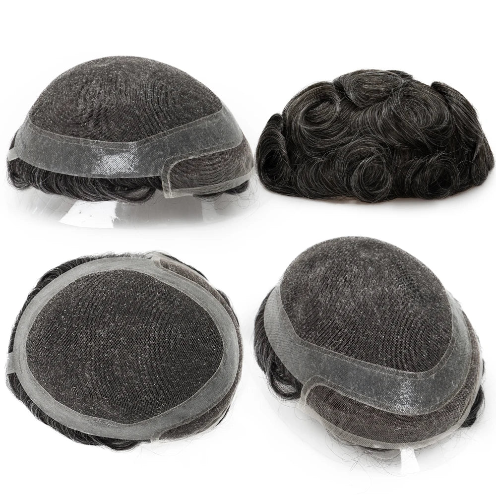 Herren-Haartoupet mit unsichtbarem Swiss Lace Front & Skin-Basis

Hochwertiges Haarsystem mit gebleichtem Haaransatz, Swiss Lace Front und Skin-Basis – für einen nahtlosen, natürlichen Hollywood-Look.
100 % Echthaar, id