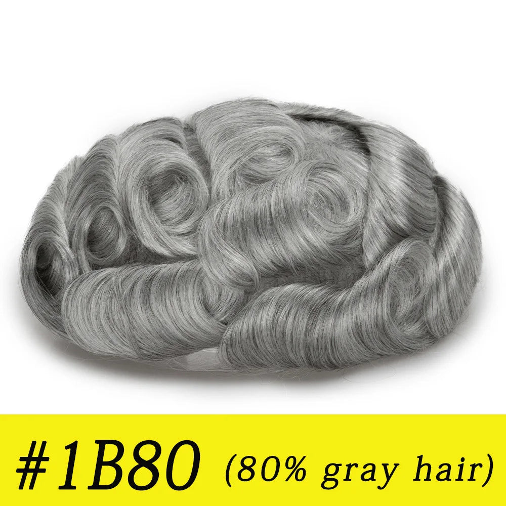 Herren-Haartoupet mit unsichtbarem Swiss Lace Front & Skin-Basis

Hochwertiges Haarsystem mit gebleichtem Haaransatz, Swiss Lace Front und Skin-Basis – für einen nahtlosen, natürlichen Hollywood-Look.
100 % Echthaar, id