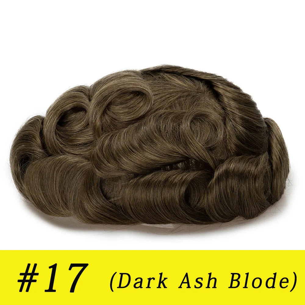 Herren-Haartoupet mit unsichtbarem Swiss Lace Front & Skin-Basis

Hochwertiges Haarsystem mit gebleichtem Haaransatz, Swiss Lace Front und Skin-Basis – für einen nahtlosen, natürlichen Hollywood-Look.
100 % Echthaar, id