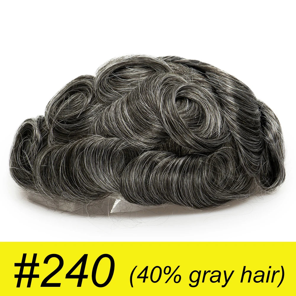 Herren-Haartoupet mit unsichtbarem Swiss Lace Front & Skin-Basis

Hochwertiges Haarsystem mit gebleichtem Haaransatz, Swiss Lace Front und Skin-Basis – für einen nahtlosen, natürlichen Hollywood-Look.
100 % Echthaar, id