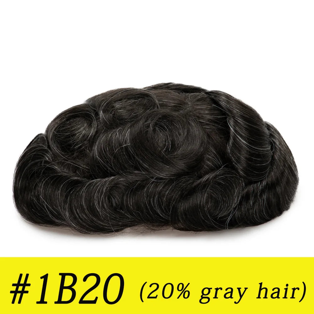Herren-Haartoupet mit unsichtbarem Swiss Lace Front & Skin-Basis

Hochwertiges Haarsystem mit gebleichtem Haaransatz, Swiss Lace Front und Skin-Basis – für einen nahtlosen, natürlichen Hollywood-Look.
100 % Echthaar, id