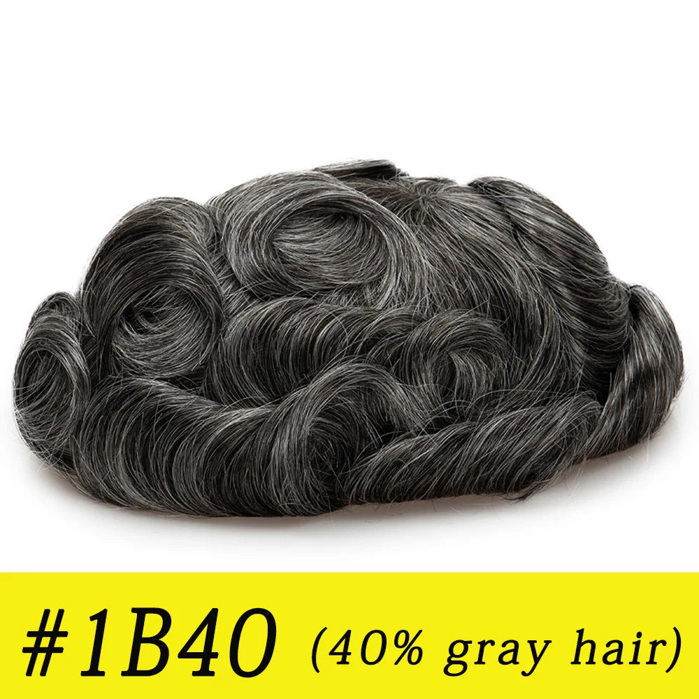 Herren-Haartoupet mit unsichtbarem Swiss Lace Front & Skin-Basis

Hochwertiges Haarsystem mit gebleichtem Haaransatz, Swiss Lace Front und Skin-Basis – für einen nahtlosen, natürlichen Hollywood-Look.
100 % Echthaar, id