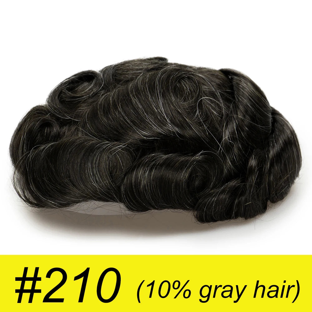 Herren-Haartoupet mit unsichtbarem Swiss Lace Front & Skin-Basis

Hochwertiges Haarsystem mit gebleichtem Haaransatz, Swiss Lace Front und Skin-Basis – für einen nahtlosen, natürlichen Hollywood-Look.
100 % Echthaar, id